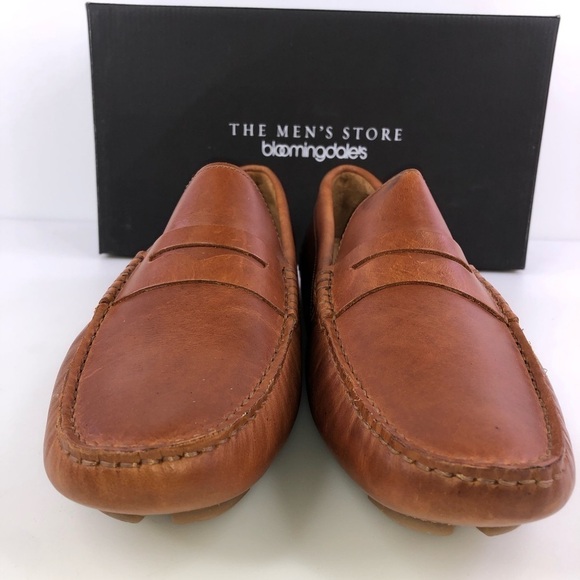 The Men’s Store Bloomingdales Cognac Penny Driver Shoes Size 9.5 main image 7